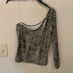 Snakeskin One Shoulder Shirt